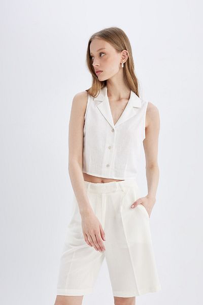 DeFacto Satin-Shorts mit hoher Taille – Kurzes Bein D1326AX24SM