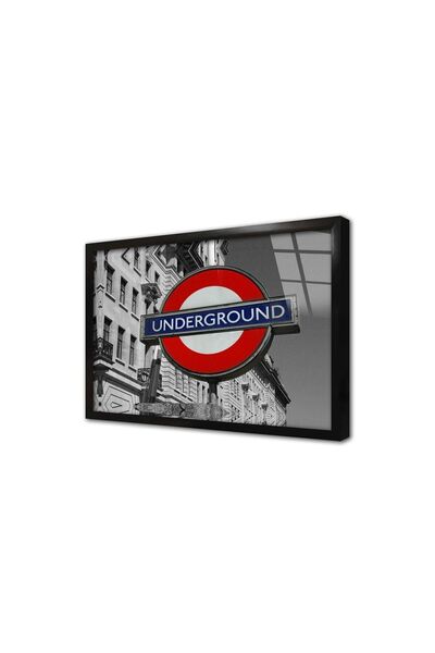 Tablosan Tablou din sticlă înrămată cu oraș alb-negru