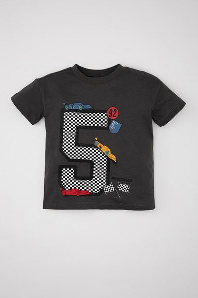 DeFacto Baby Boy Vehicle Printed Crew Neck Short Sleeve T-Shirt C9357A524Sm