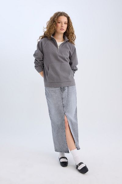 DeFacto Long Fit Slit Pocket Long Length Jean Skirt D1375Ax24Au