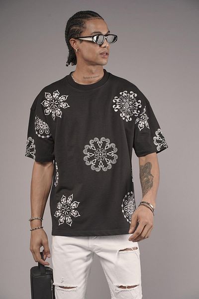 king brich Μπλουζάκι Unisex Oversize Fit με λεπτομέρεια κεντήματος