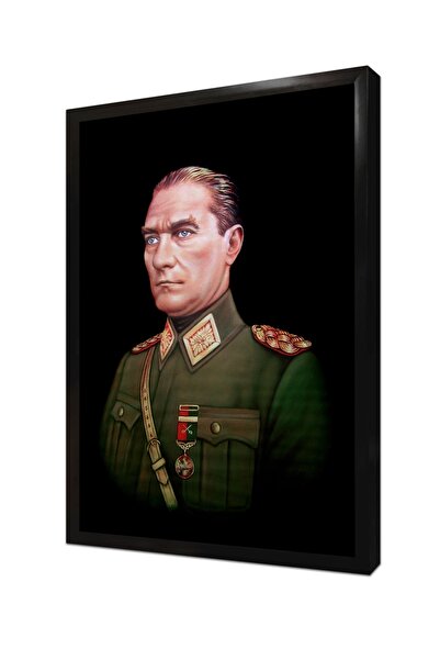 Tablosan Üniformalı Mustafa Kemal Atatürk Çerçeveli Mdf Tablo