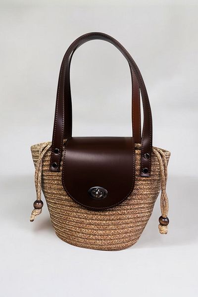 MaVaux Чанта за през рамо Lily Jute Wicker Look с подплата