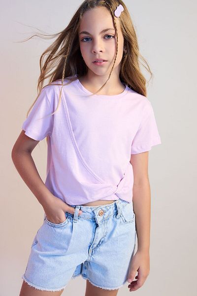 DeFacto Girl's Relax Fit Crew Neck Short Sleeve T-shirt C9775a8pr139-mm