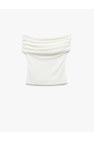 Koton Μπλούζα στράπλες με λεπτομέρεια από κρεπ ύφασμα