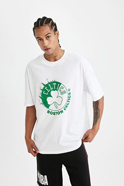 DeFacto Oversize Nba Boston Celtics Crew Neck T-Shirt