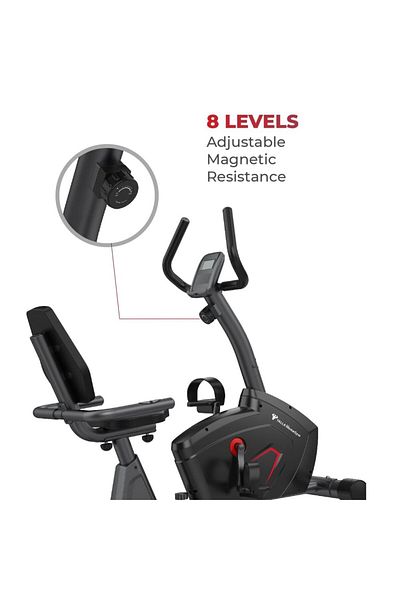 YALLA HomeGym Recumbent Exercise Bike with 8 Resistance Levels, 4 KG Flywheel & LCD Display