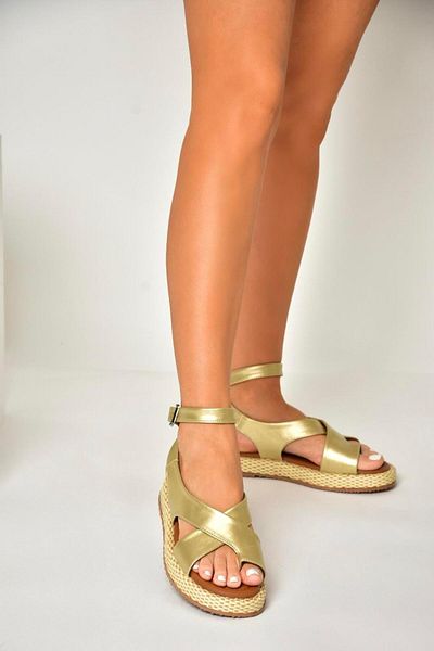 Fox Shoes U 973264509   Sandale de damă aurii
