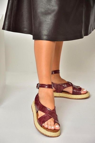 Fox Shoes U 973264507   Burgundy Snake Print Women's Sandals