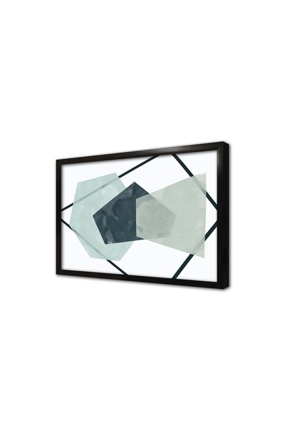 Tablosan Πίνακας MDF με πράσινα γεωμετρικά σχέδια με κορνίζα