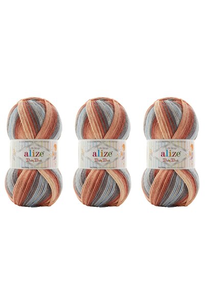Alize Baby Best Batik El Örgü Ipliği 100 gr 3 Adet Renk 7922