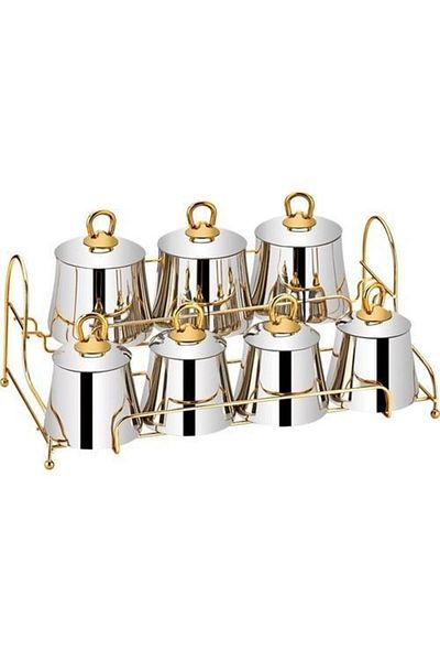 SILA Pyramid 15 Piece Gold Steel Lid Spice Set with Stand
