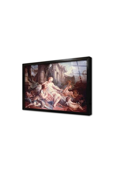 Tablosan Tablou pe sticlă înrămată cu îngeri și prințesă