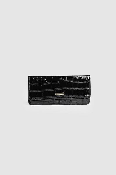 La La'Graccio Paris Paris Mng Equivalent Crocodile Wallet - Black
