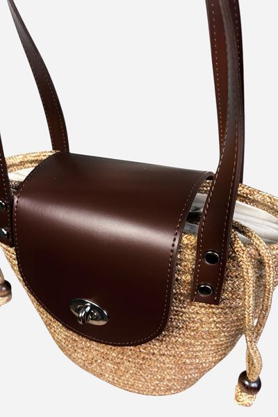 MaVaux Чанта за през рамо Lily Jute Wicker Look с подплата