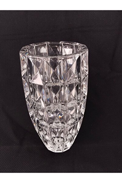 Delisoga Delisoga Geometric Patterned Carved Crystal Vase