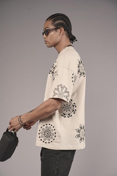 king brich Μπλουζάκι Unisex Oversize Fit με λεπτομέρεια κεντήματος