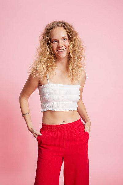 DeFacto Λευκή Poplin Crop Μπλούζα - Strappy D0363AX24SM