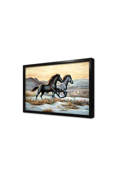 Tablosan Pictură MDF cu cadru de cal gri în alergare