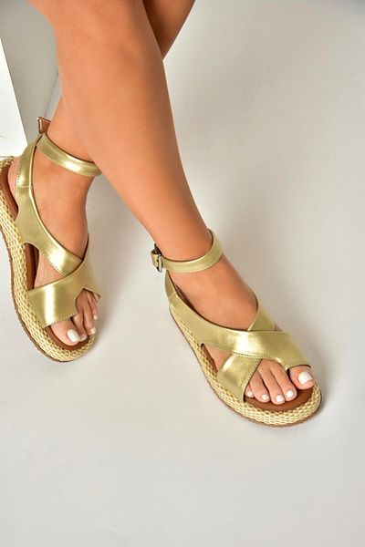 Fox Shoes U 973264509   Sandale de damă aurii