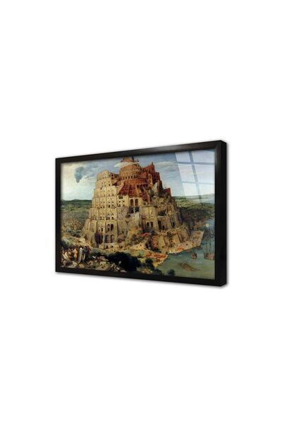 Tablosan Pictură pe sticlă înrămată Turnul Babiloniei