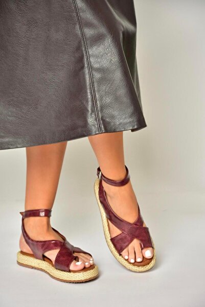 Fox Shoes U 973264507   Burgundy Snake Print Women's Sandals