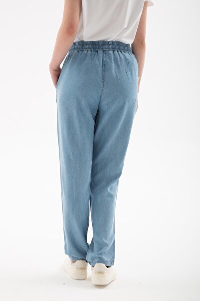 Fashion Friends 25Y0657K1 Pantaloni de damă din denim cu talie legată