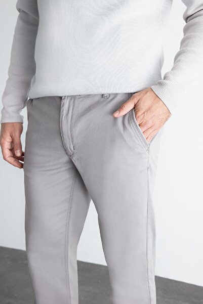 DeFacto Canvas-Chinohose, normale Passform, 4 Taschen, Baumwolle, flexibel, gerades Bein, C9440ax24au