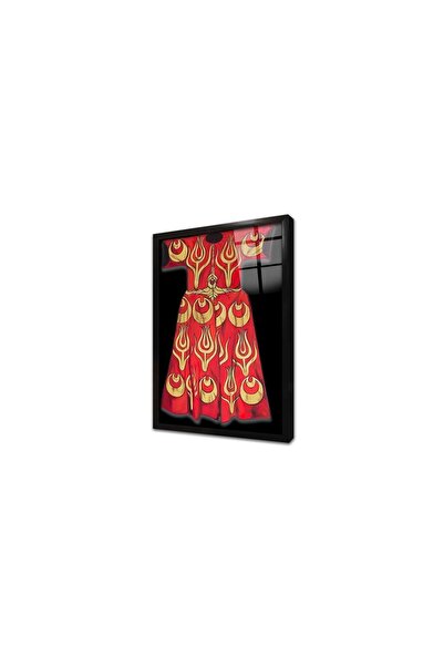 Tablosan Tablou din sticlă înrămată cu caftan roșu și galben