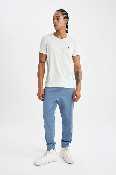 DeFacto Λευκό αθλητικό μπλουζάκι Slim Fit - Crew Neck, κοντό μανίκι C9183ax24au