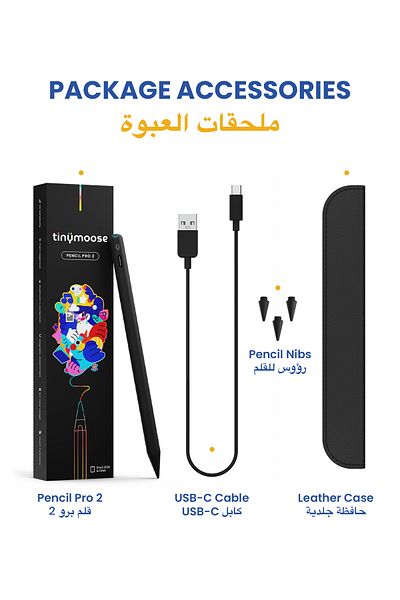 Tinymoose Pencil Pro 2 Stylus Pen – Gestures, USB-C Fast Charging, Palm Rejection – iPad 2018 and above