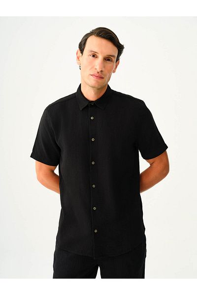 Loft Black Men's Shirt Lf 2035478
