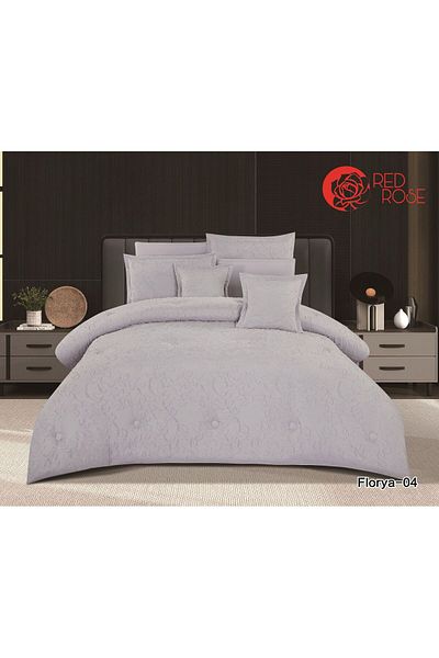 Red Rose Floria Microfiber Double Bedspread 8 Pieces