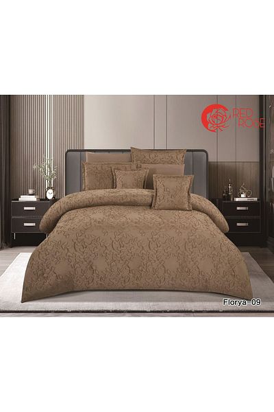Red Rose Floria Microfiber Double Bedspread 8 Pieces