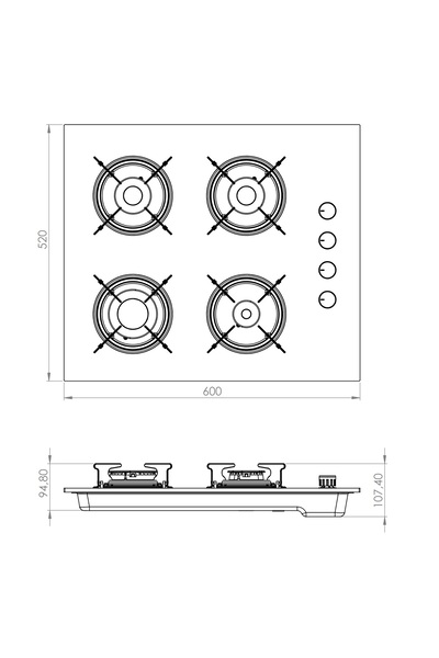 Luxell Lx-40 Tahdf Siyah Optimum Ankastre Ocak