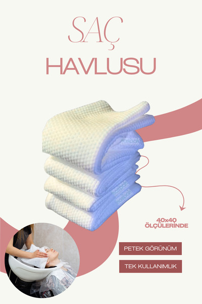 Poyrazmed Tek Kullanımlık Saç Havlusu 100’lü 40x80cm Petek Dokulu