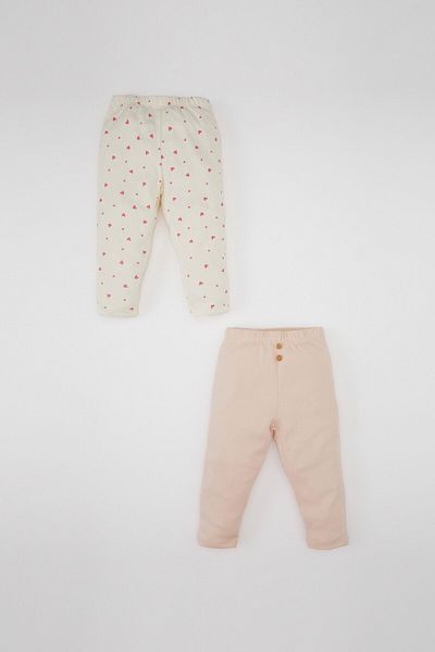 DeFacto Baby Girl Heart Patterned Elastic Waist 2-Piece Bottom D1689A524Au