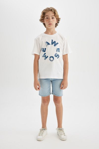 DeFacto Boy's Short Sleeve Crew Neck T-Shirt D0436a824sm