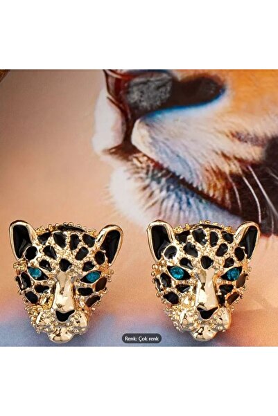 Dgt Luxury Leopar Başı Minimal Gözalıcı Küpeler