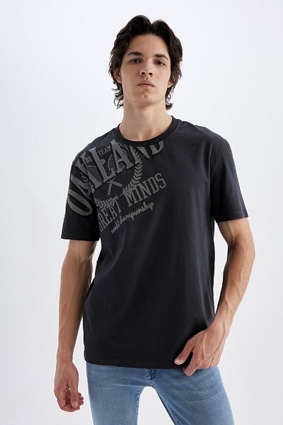 DeFacto Regular Fit Crew Neck Printed Short Sleeve T-Shirt C5673Ax24Hs