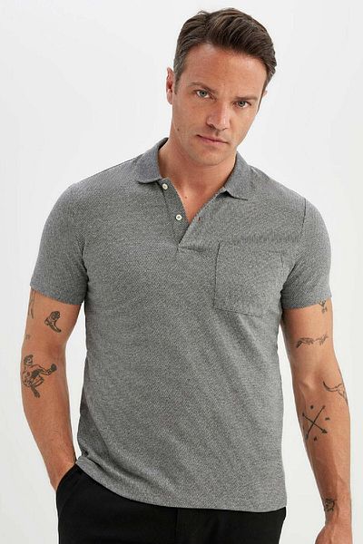 DeFacto Slim Fit Slim Fit Basic Solid Kurzarm-Poloshirt D0031ax24sm