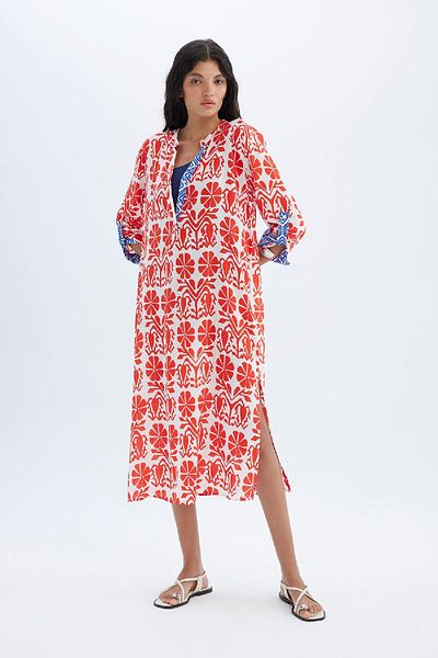 DeFacto Gemustertes Strandkleid mit normaler Passform – Fall In Love D0452ax24sm