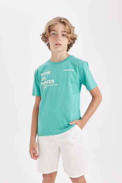 DeFacto Boys' Short Sleeve Crew Neck T-Shirt D0395A824HS - Printed
