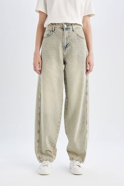 DeFacto Magas derekú Baggy Fit hosszú farmernadrág - mosott nadrág D0319AX24HS