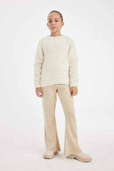 DeFacto Girl's Crew Neck Soft Textured Knitwear Sweater 3136541