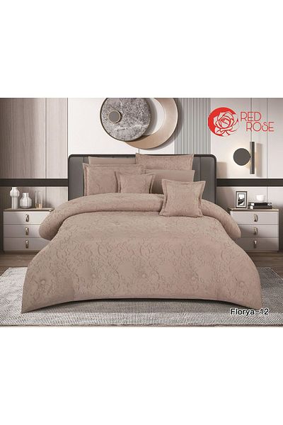 Red Rose Floria Microfiber Double Bedspread 8 Pieces