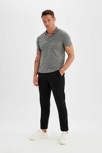 DeFacto Slim Fit Slim Fit Basic Solid Kurzarm-Poloshirt D0031ax24sm