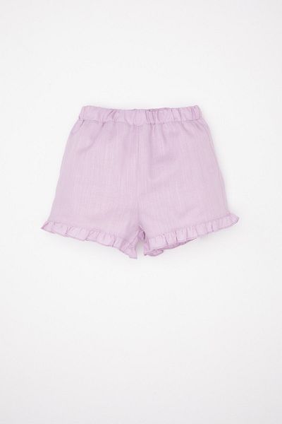 DeFacto 2-teiliges Set für Babys und Mädchen, ärmellose Bluse mit Rüschen aus Flamm-Popeline, Shorts C9522a524sm