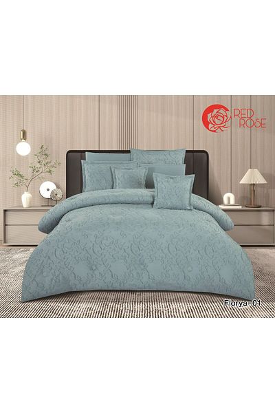 Red Rose Floria Microfiber Double Bedspread 8 Pieces
