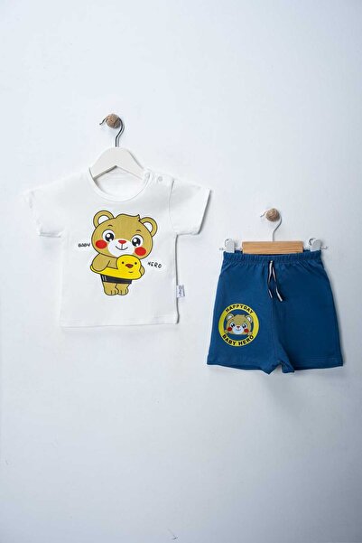 MyPrettyBaby Baby Hero Bear Printed 100% Cotton Single Jersey Summer Baby Boy Bottom Top Set
